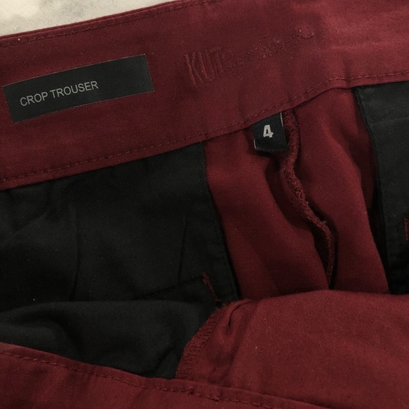 KUT From The Kloth Burgundy Crop Trouser Sz 4 - Picture 4 of 5